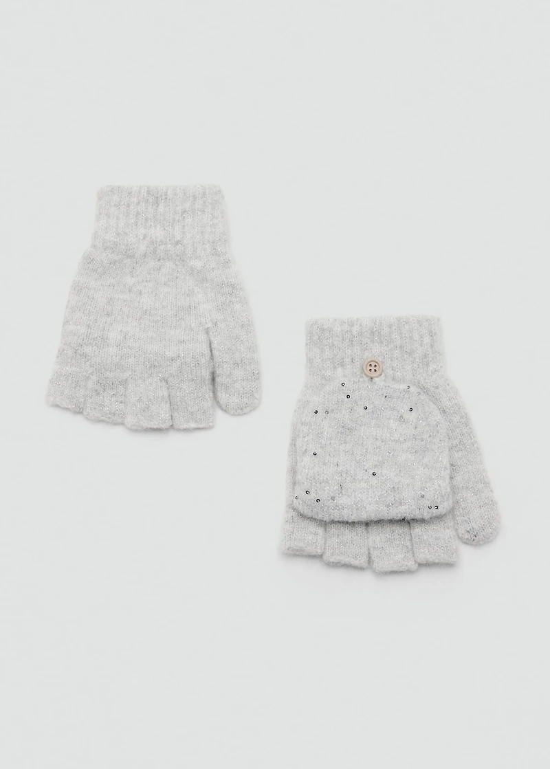 Sequin knitted gloves