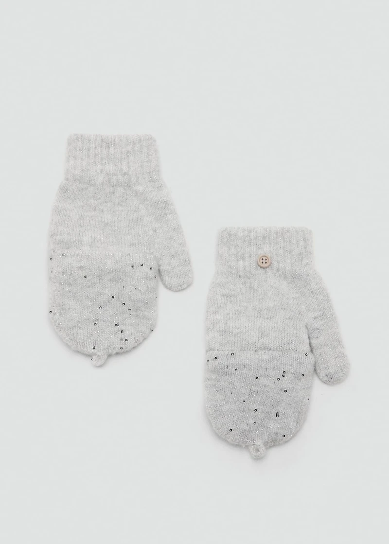 Sequin knitted gloves
