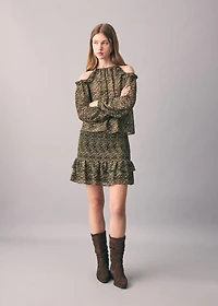 Printed skirt with ruffles