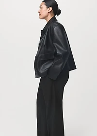 Mid-rise cropped straight-leg pants