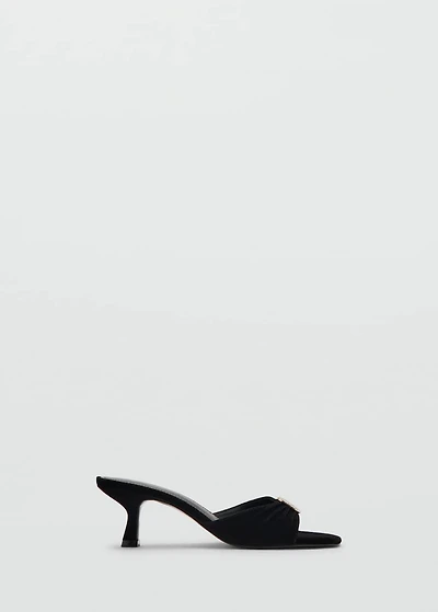 Velvet sandals with jewel embellishment