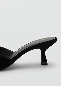 Velvet sandals with jewel embellishment