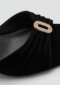 Velvet sandals with jewel embellishment
