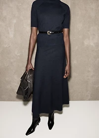 Wool-blend knitted skirt
