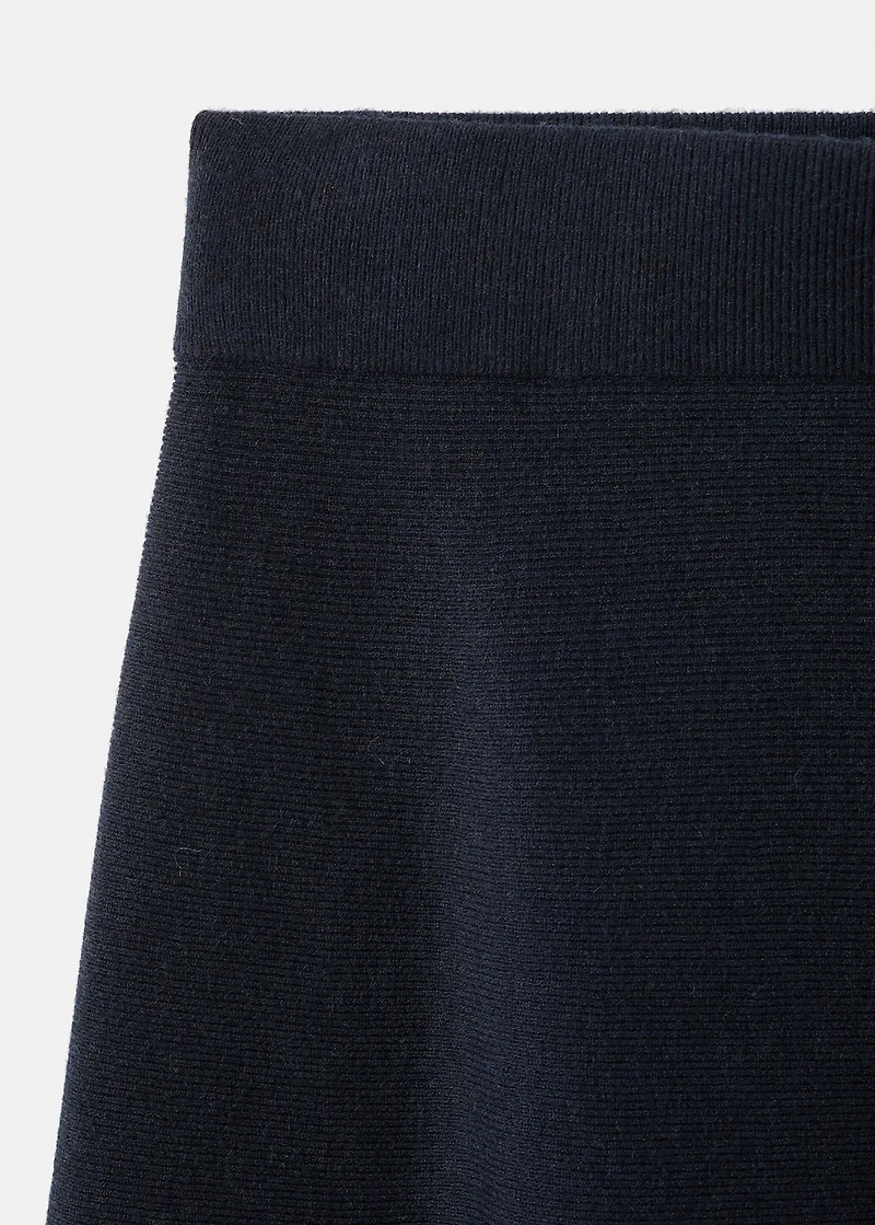 Wool-blend knitted skirt