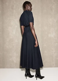 Wool-blend knitted skirt