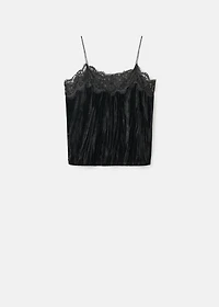 Lace velvet top