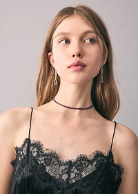 Lace velvet top