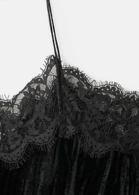 Lace velvet top