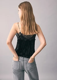 Lace velvet top
