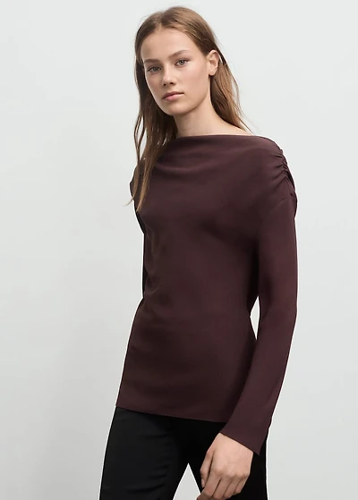 Blouse with asymmetrical neckline