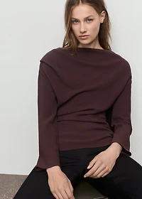 Blouse with asymmetrical neckline