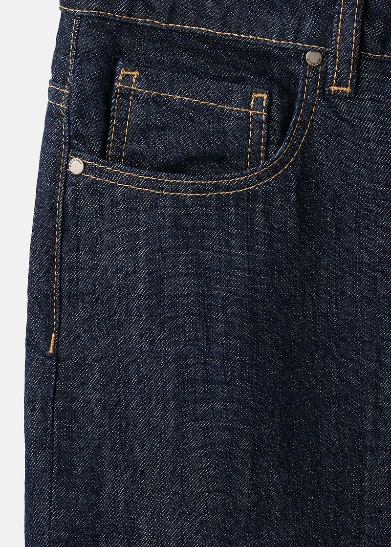Straight-leg jeans with placket