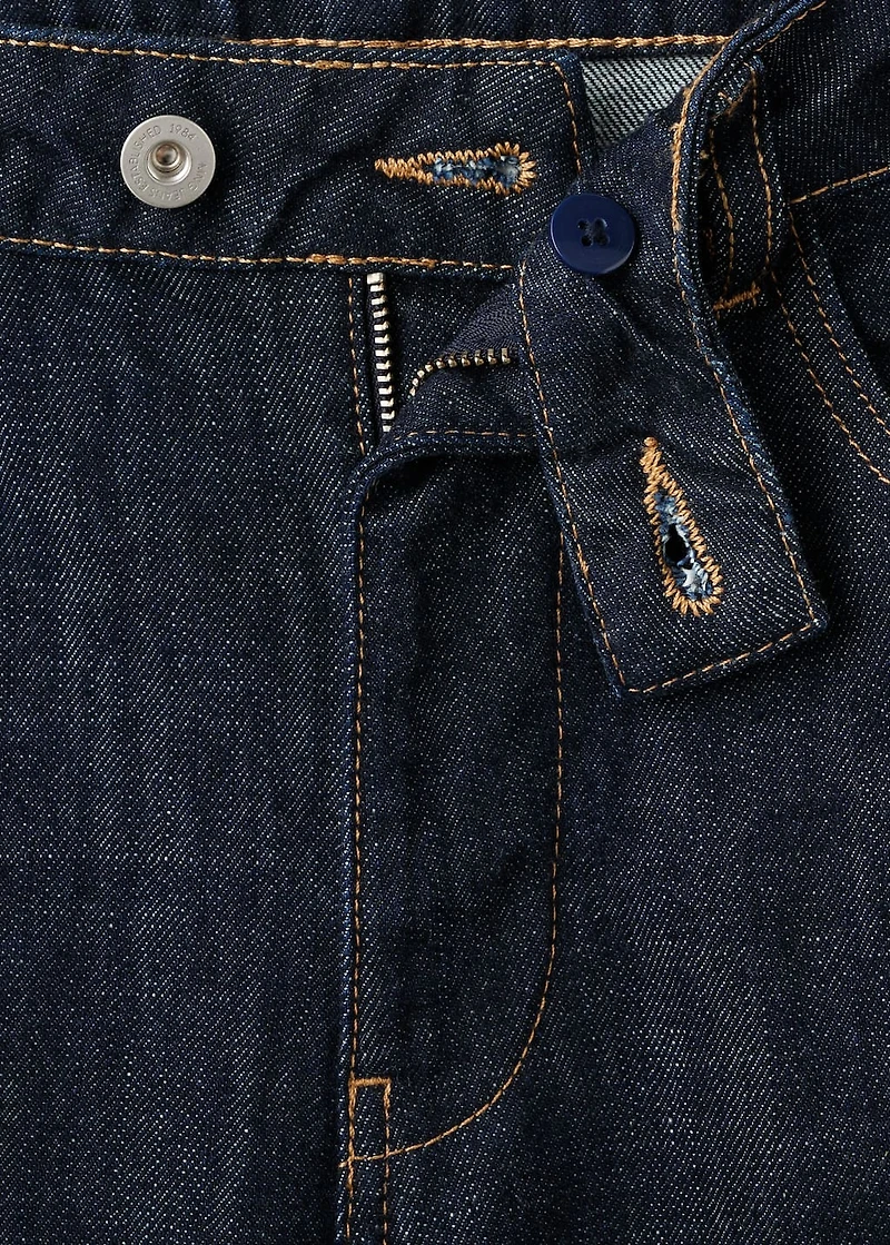 Straight-leg jeans with placket