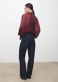 Straight-leg jeans with placket