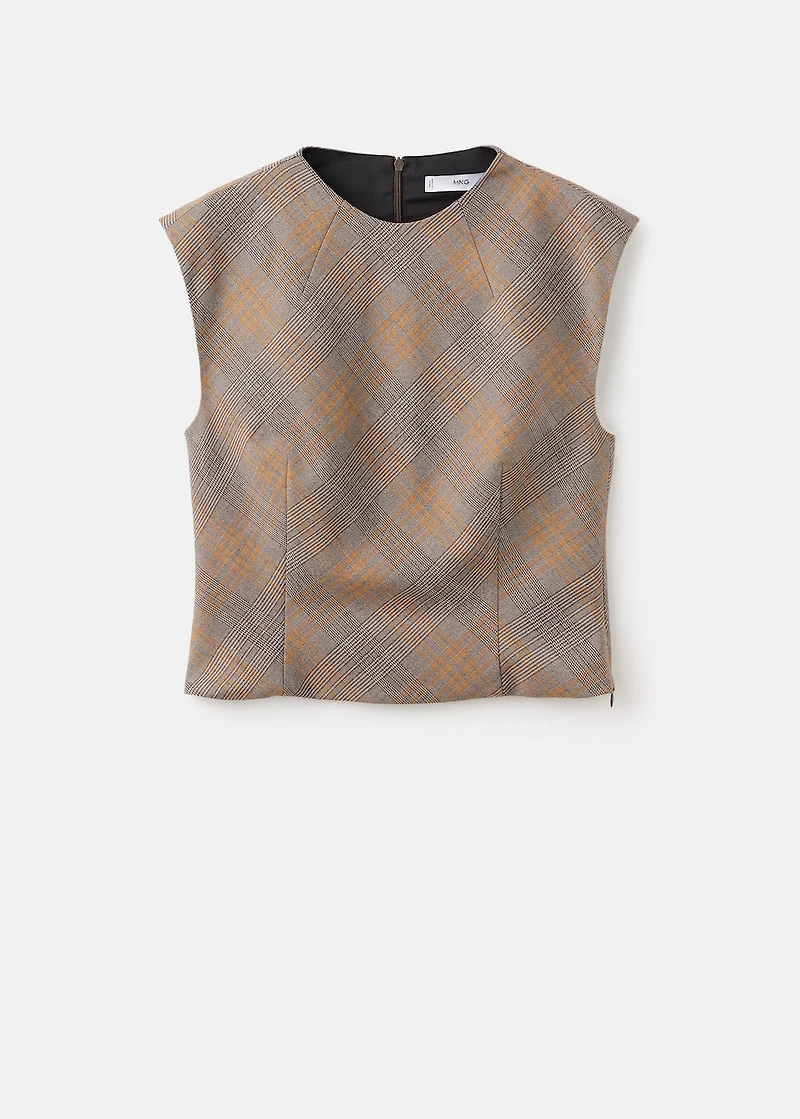 Fitted checked top