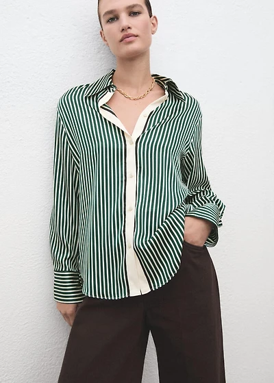 Combined striped shirt