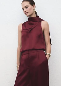 Satin wide-leg pants