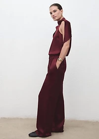 Satin wide-leg pants