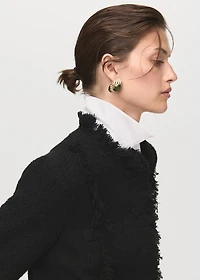Tweed jacket with frayed ends