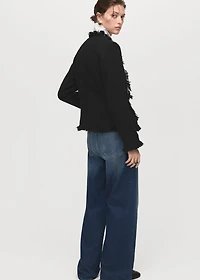Tweed jacket with frayed ends