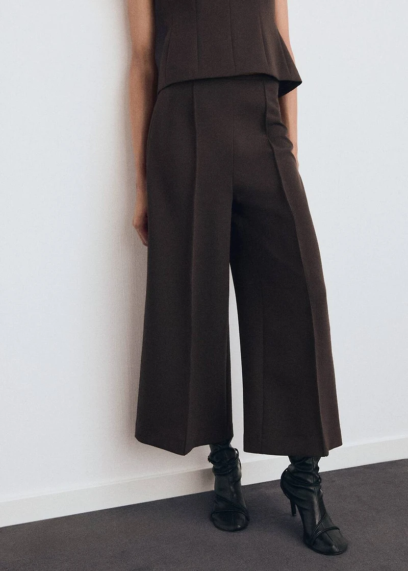 Cropped culotte pants