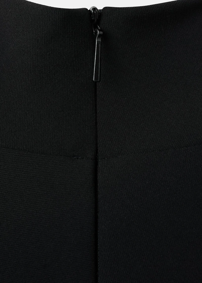 Jumpsuit with draped neck and belt