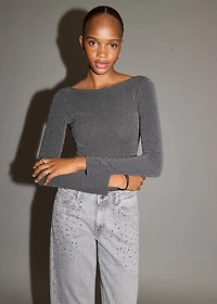 Open-back lurex bodysuit