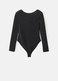 Open-back lurex bodysuit