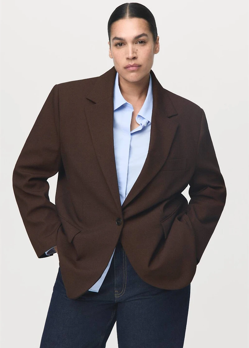 Straight-fit suit jacket