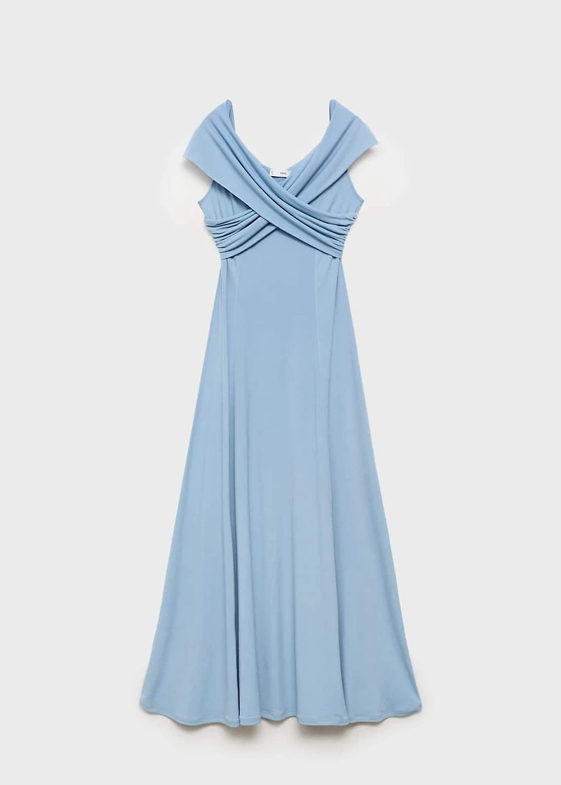 A-line dress with crossover neckline