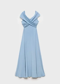 A-line dress with crossover neckline