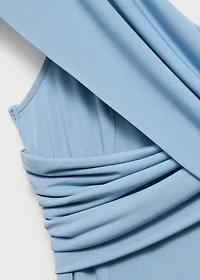 A-line dress with crossover neckline