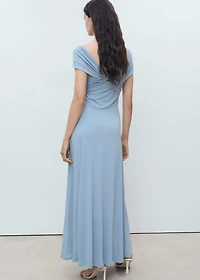 A-line dress with crossover neckline