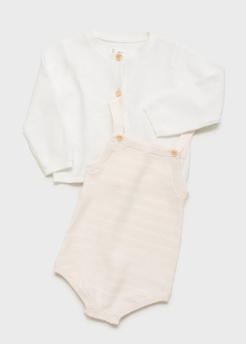 Striped knitted romper
