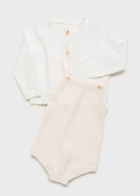 Striped knitted romper