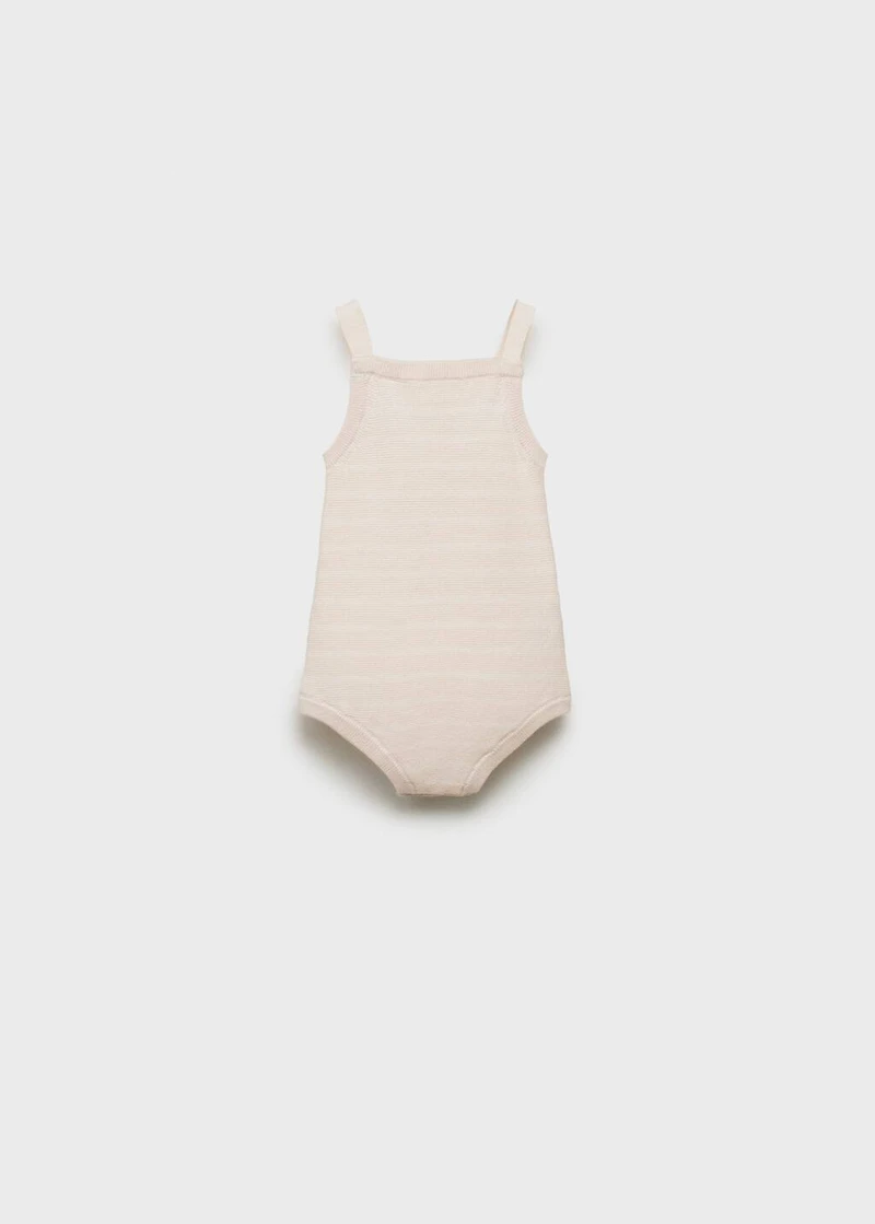 Striped knitted romper