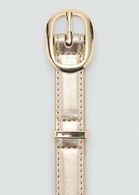 Metallic belt with oval buckle