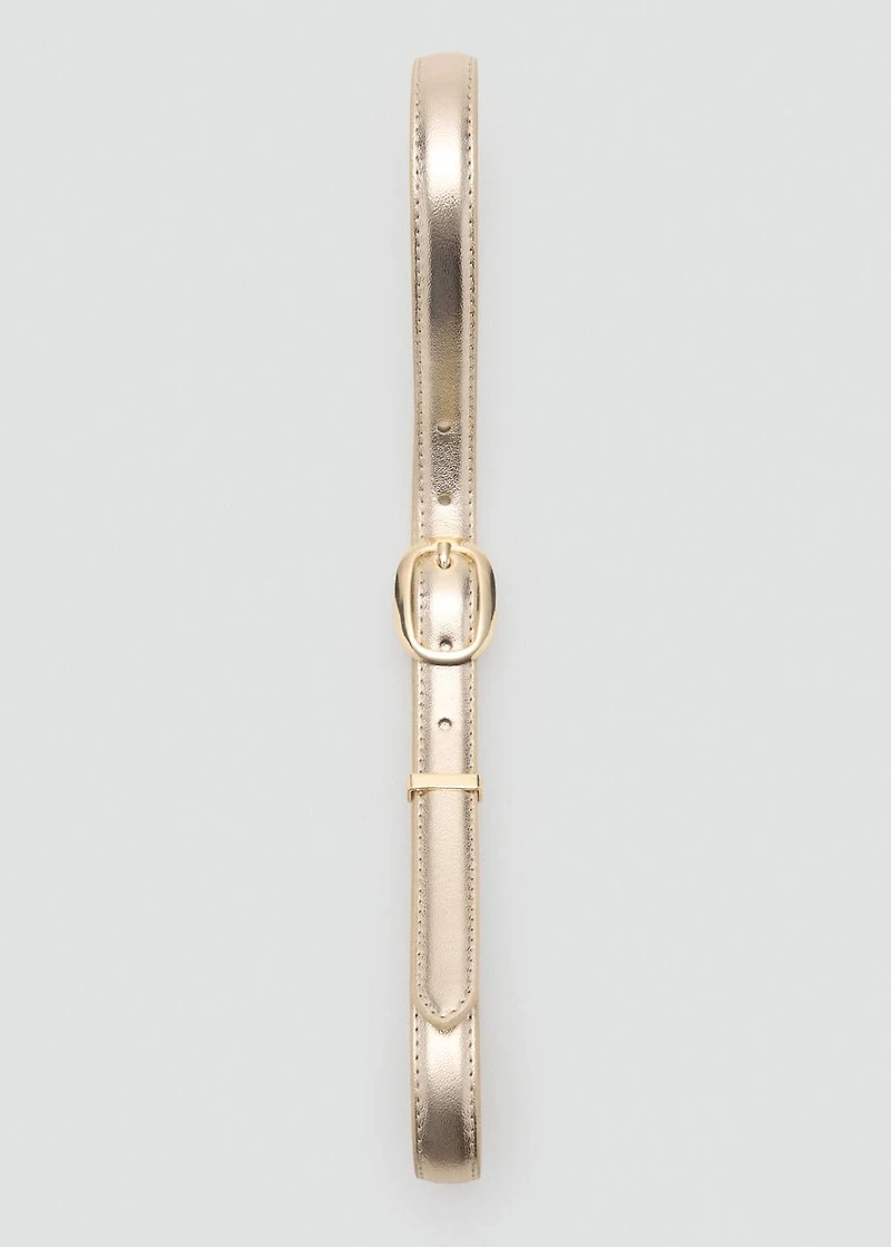 Metallic belt with oval buckle