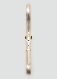 Metallic belt with oval buckle