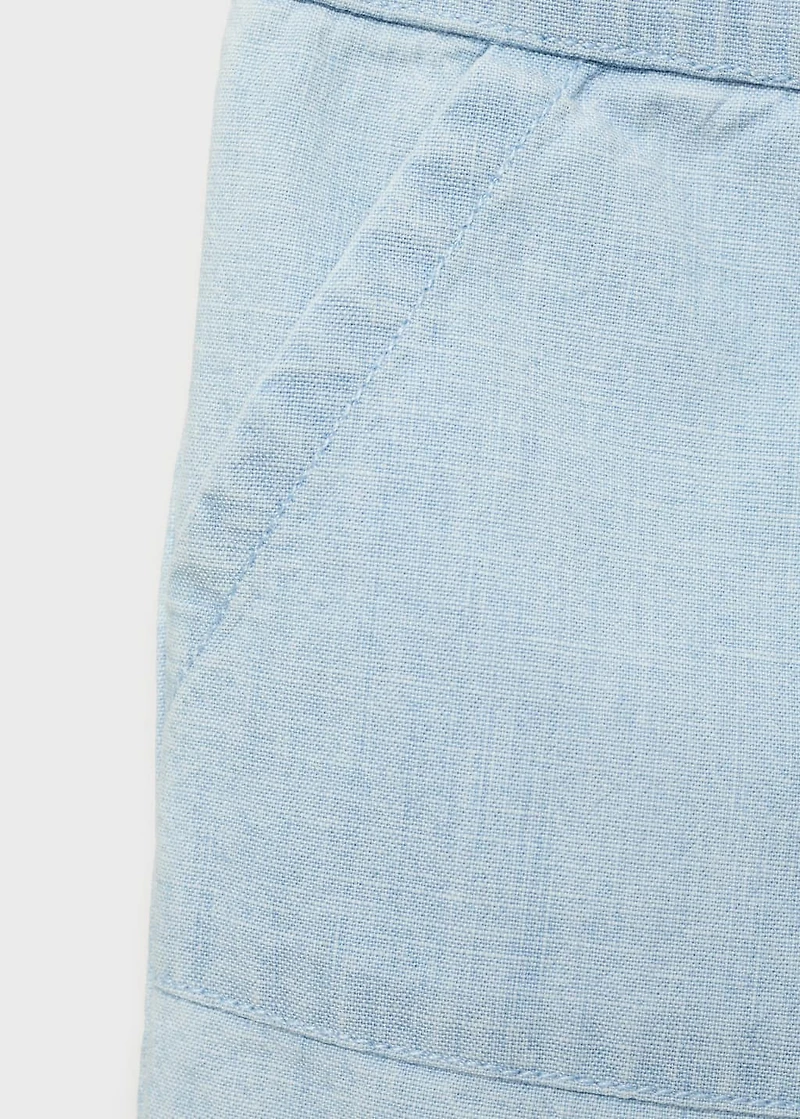 Denim-effect cotton shorts