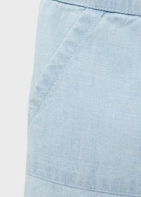 Denim-effect cotton shorts