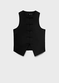 Linen-blend suit vest