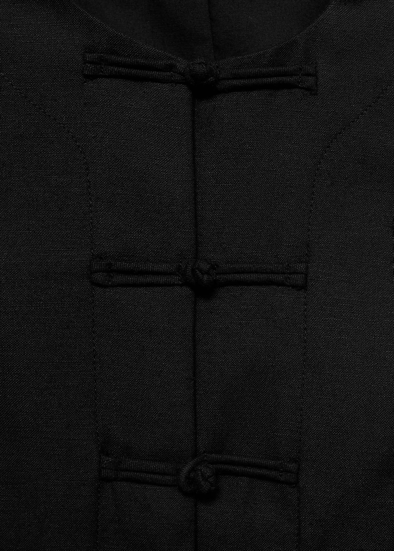 Linen-blend suit vest