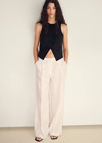 Linen-blend suit vest