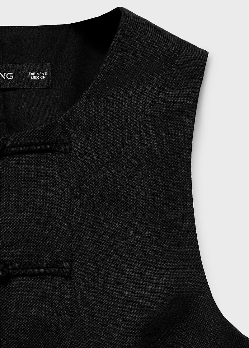 Linen-blend suit vest