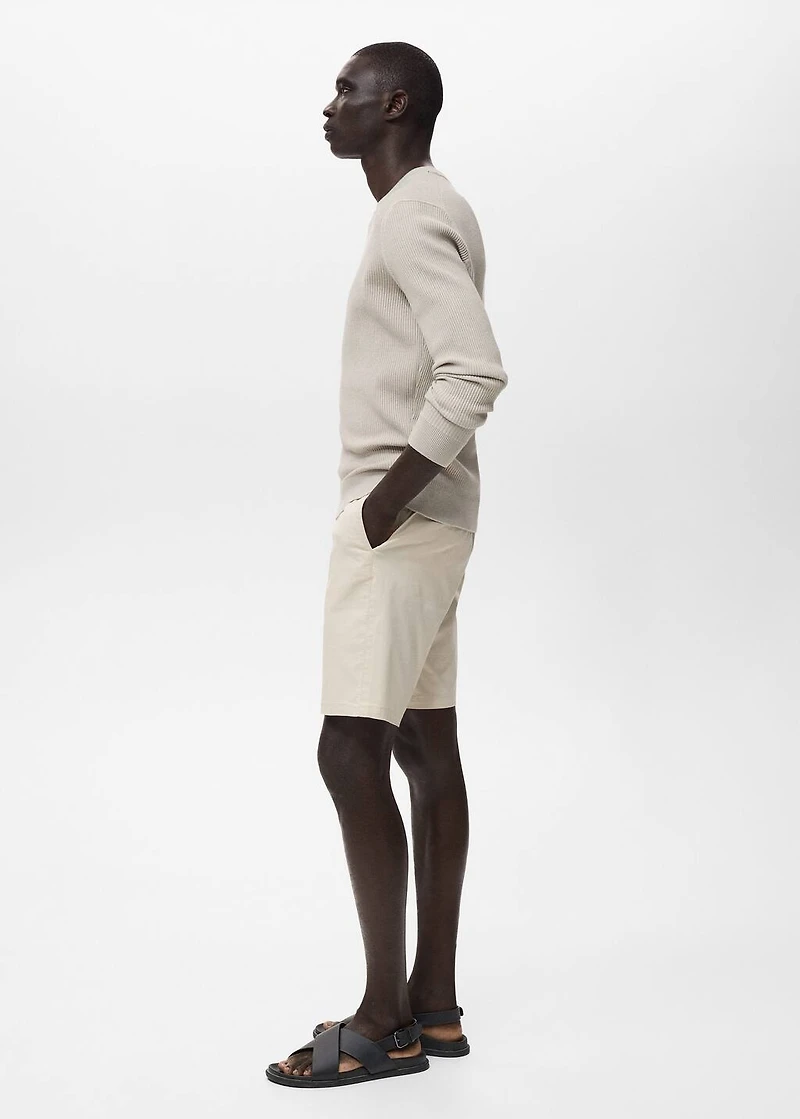 Slim-fit chino cotton bermuda shorts
