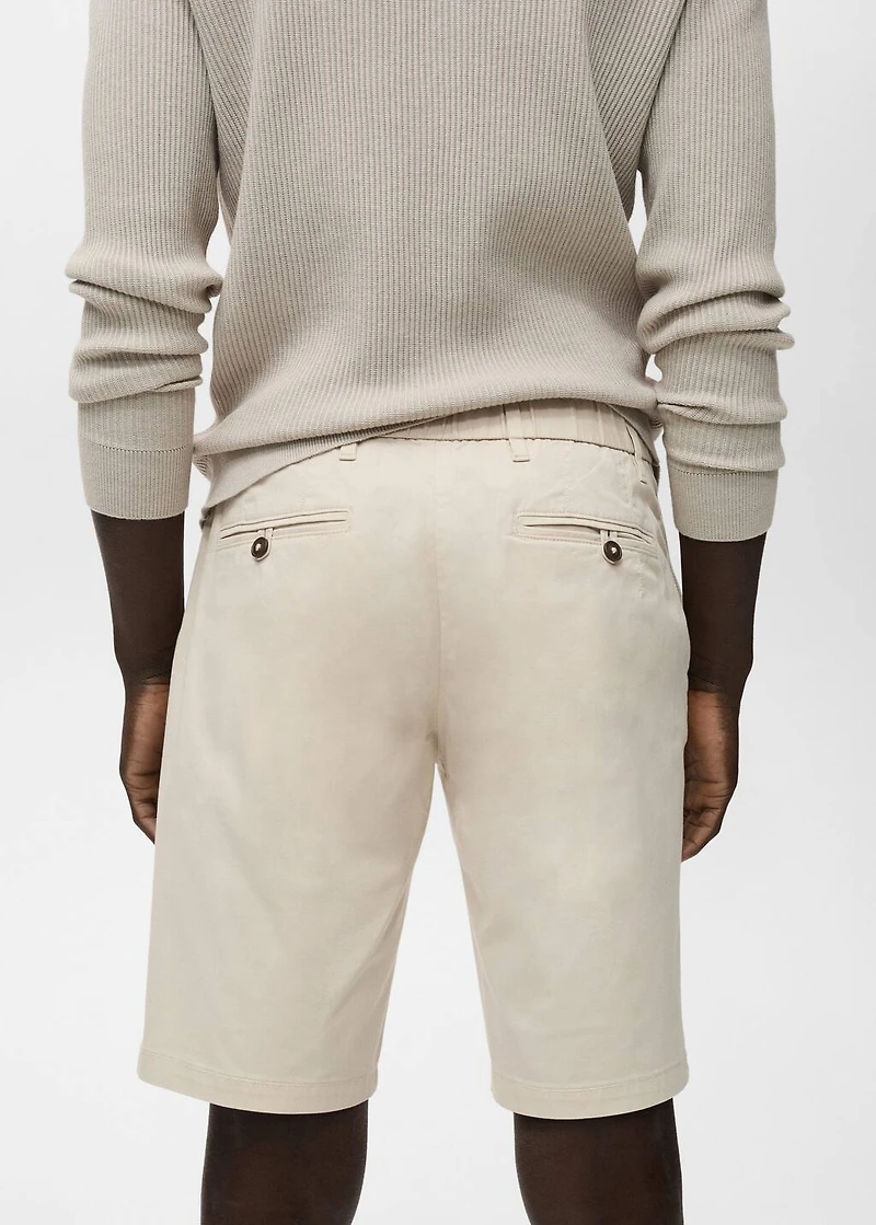 Slim-fit chino cotton bermuda shorts