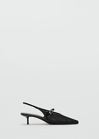 Mesh buckle stiletto-heeled shoes