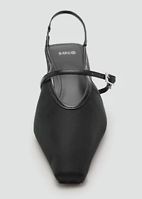 Mesh buckle stiletto-heeled shoes